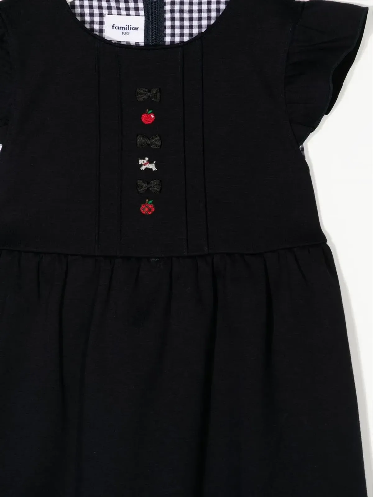 familiar 刺繍モチーフキャップスリーブドレス - 画像3