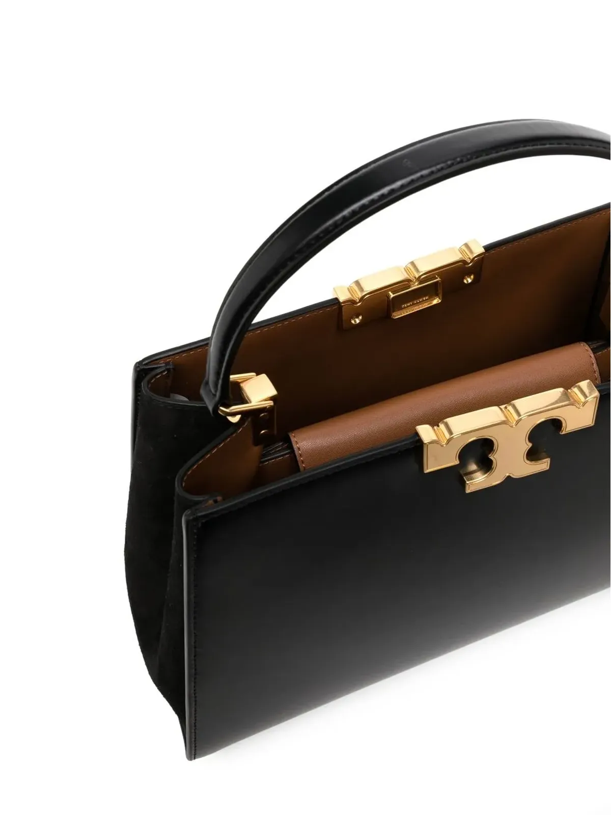 Tory Burch エレノア レザー サッチェルバッグ ブラック - 画像5