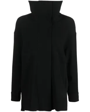 Alberto Biani ハイネック露出縫いトップス - Black - サムネイル1