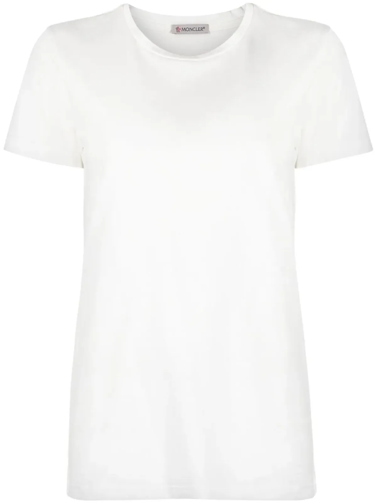 Moncler ロゴパッチ付きリブ編みTシャツ - White - 画像1
