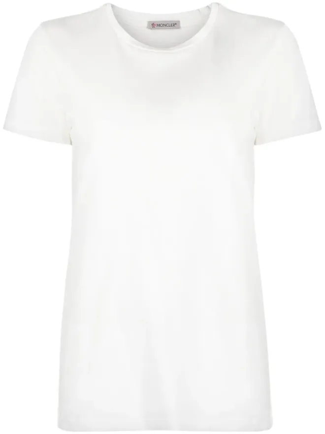 Moncler Moncler ロゴパッチ付きリブ編みTシャツ - Whiteの商品画像