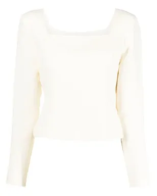 Federica Tosi スクエアネック・ニットプルオーバー - White - サムネイル1
