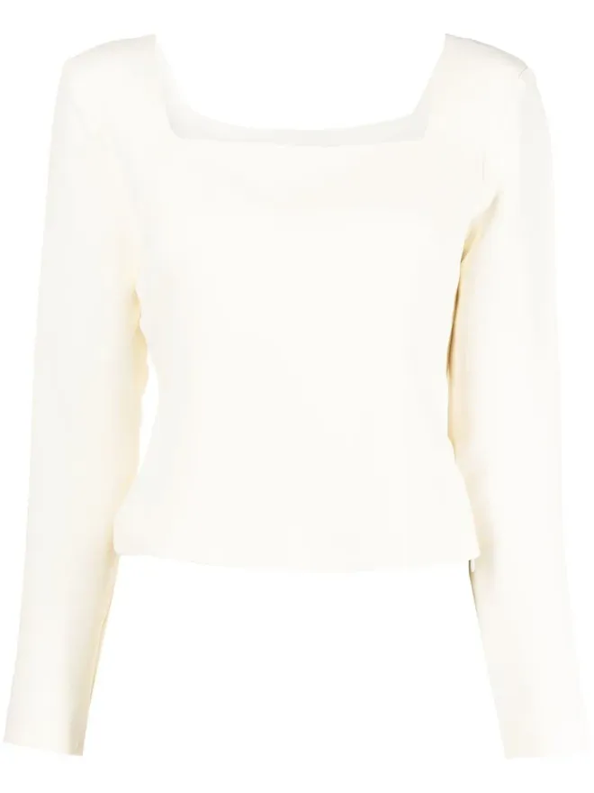 Federica Tosi Federica Tosi スクエアネック・ニットプルオーバー - Whiteの商品画像