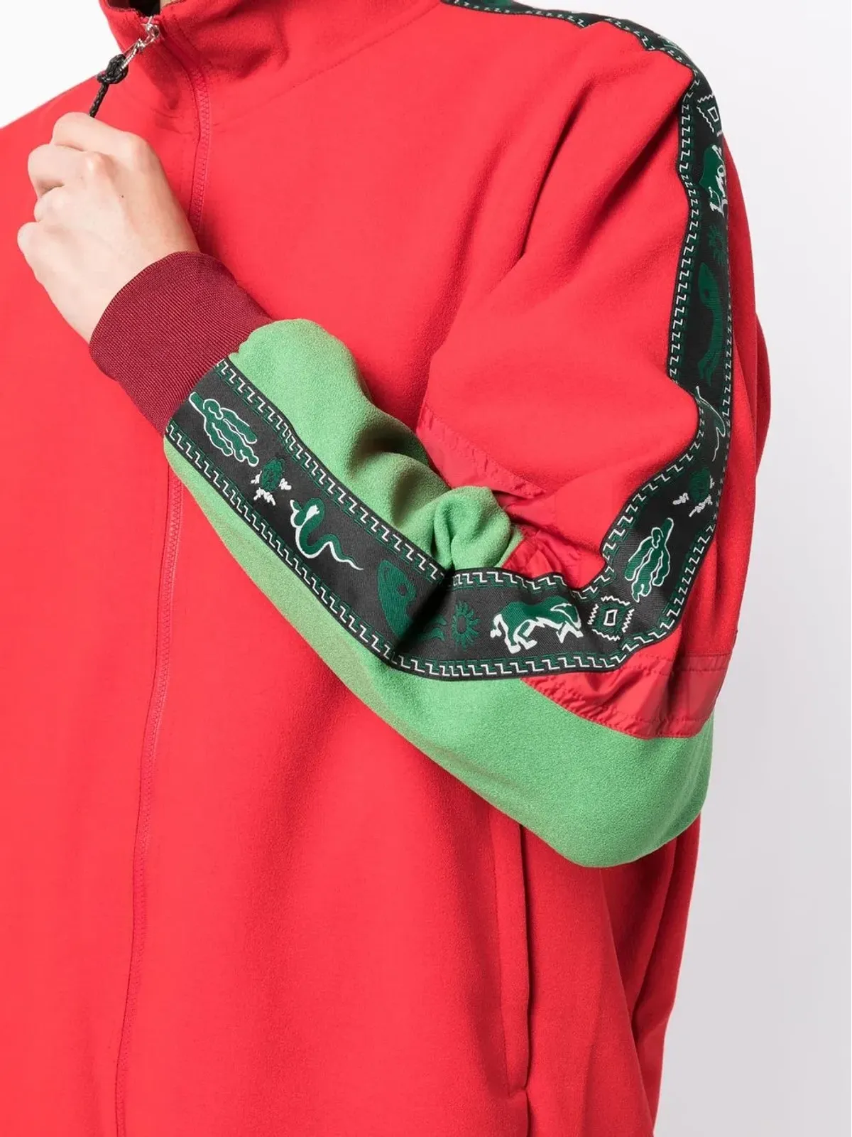 Toga Virilis カラーブロックジップ付きセーター レッド - 画像5