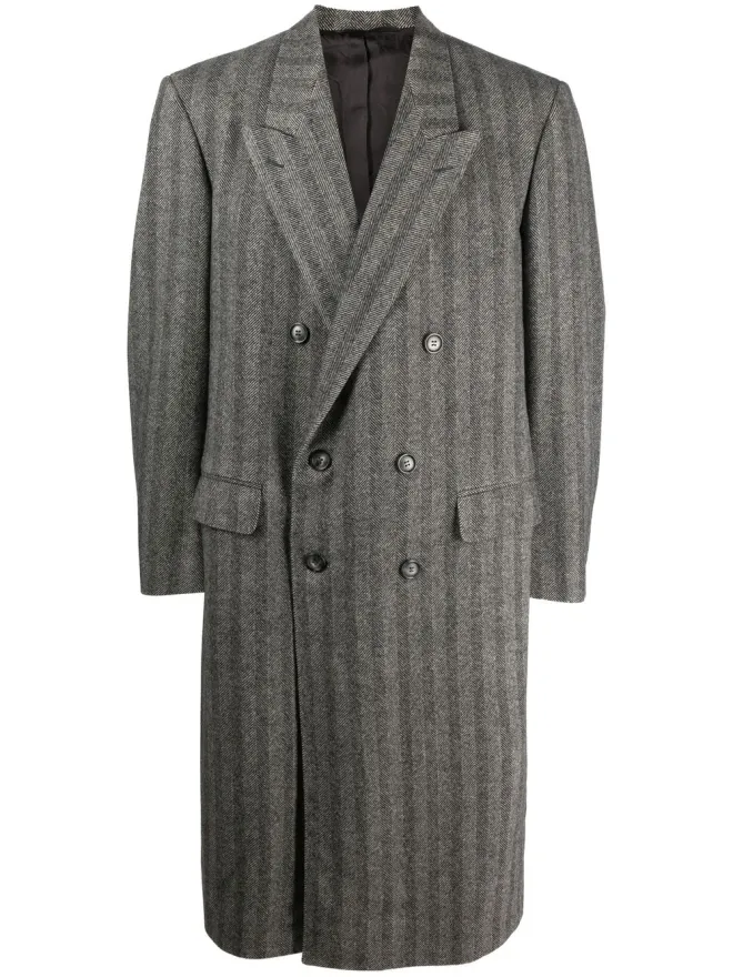 A.N.G.E.L.O. Vintage Cult A.N.G.E.L.O. Vintage Cult 2000s ダブルブレスト ピンストライプ コート - グレーの商品画像