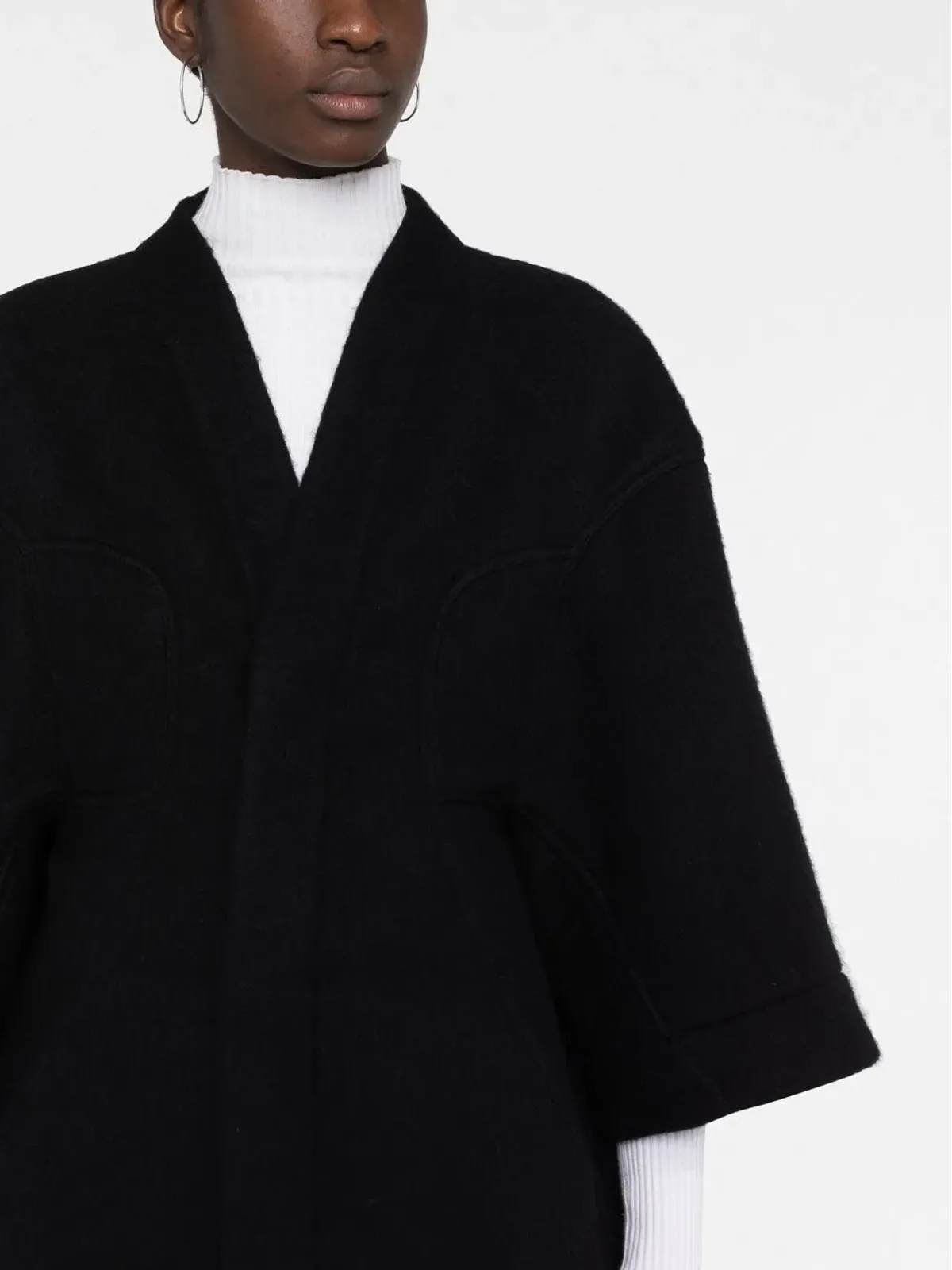 Rick Owens ウールのシングルブレストコート - 画像3