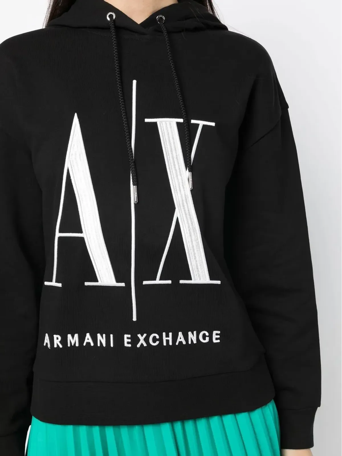Armani Exchange ロゴ刺繍入りリブトリムのフーディ - 画像5