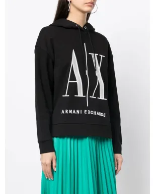 Armani Exchange ロゴ刺繍入りリブトリムのフーディ - サムネイル3