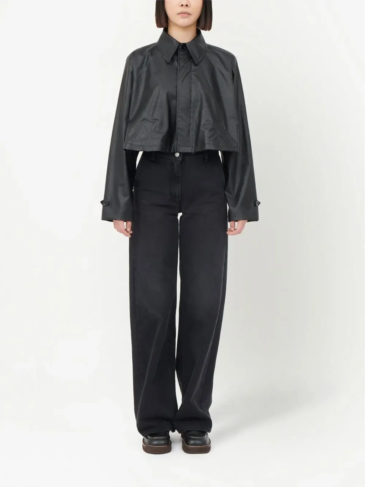 MM6 Maison Margiela クロップド トレンチコート - 画像2