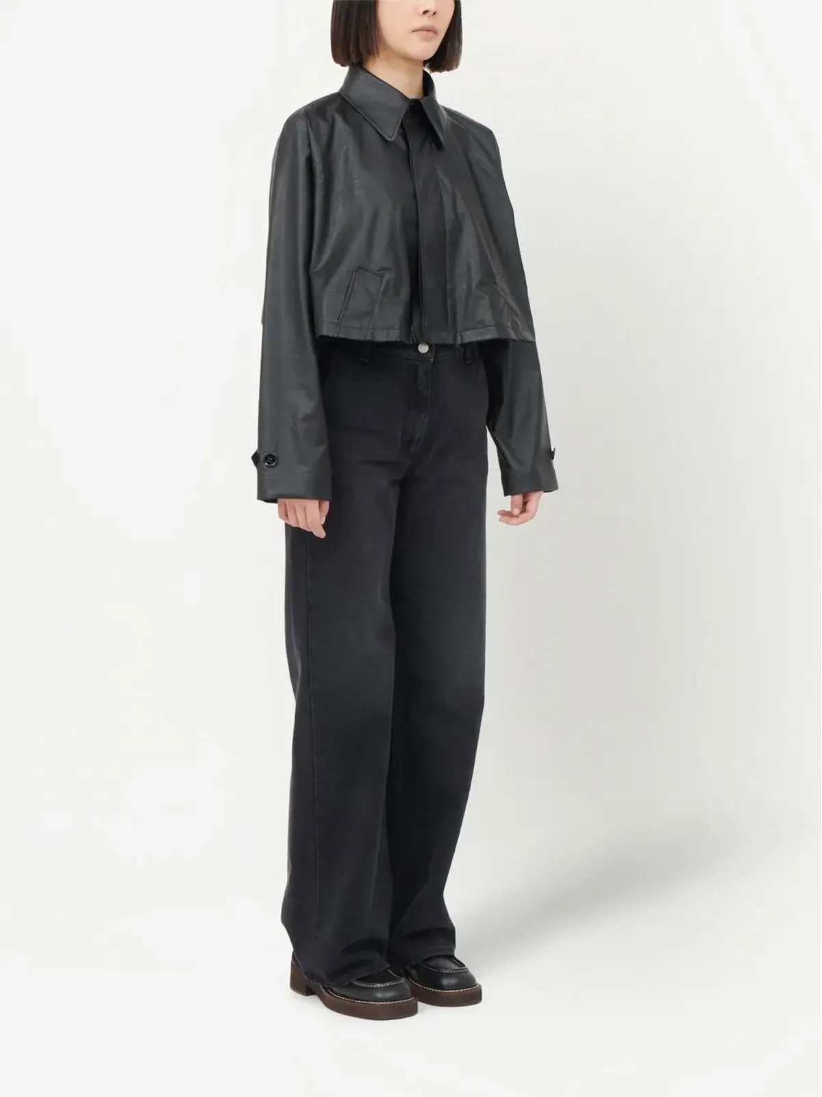 MM6 Maison Margiela クロップド トレンチコート - 画像3