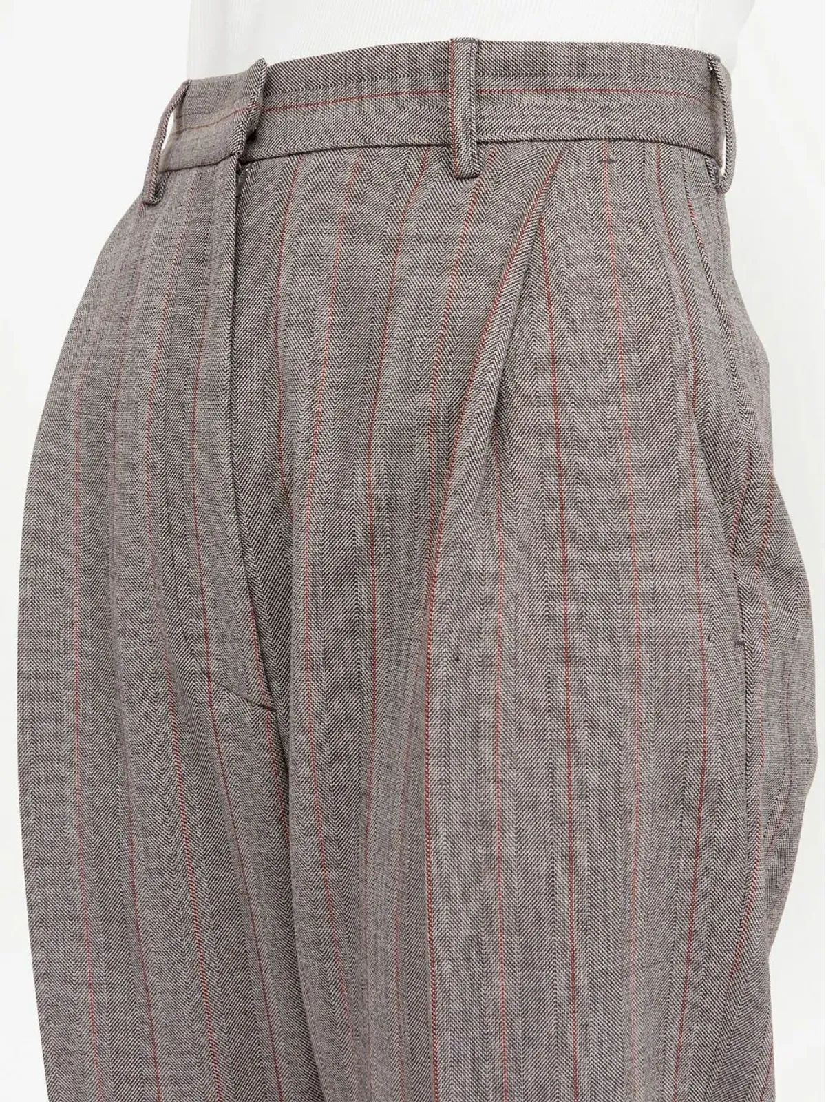 MM6 Maison Margiela プリーツクロップドパンツ - グレー - 画像5