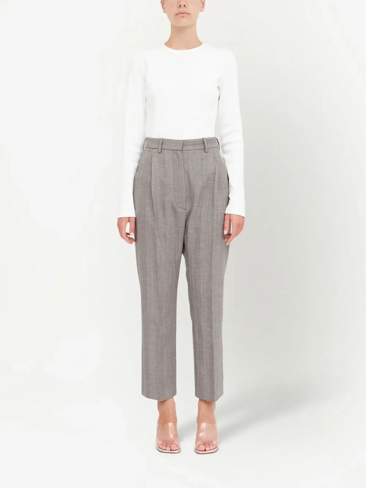 MM6 Maison Margiela プリーツクロップドパンツ - グレー - 画像2