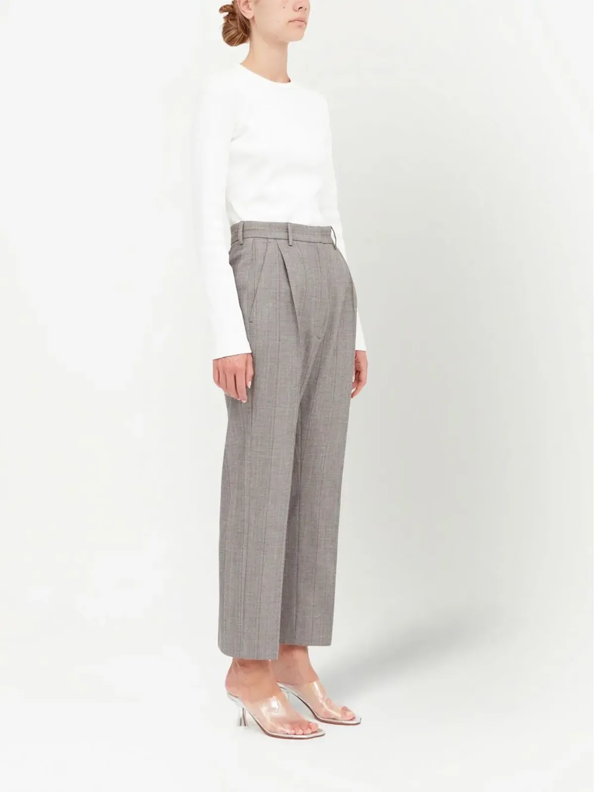 MM6 Maison Margiela プリーツクロップドパンツ - グレー - 画像3