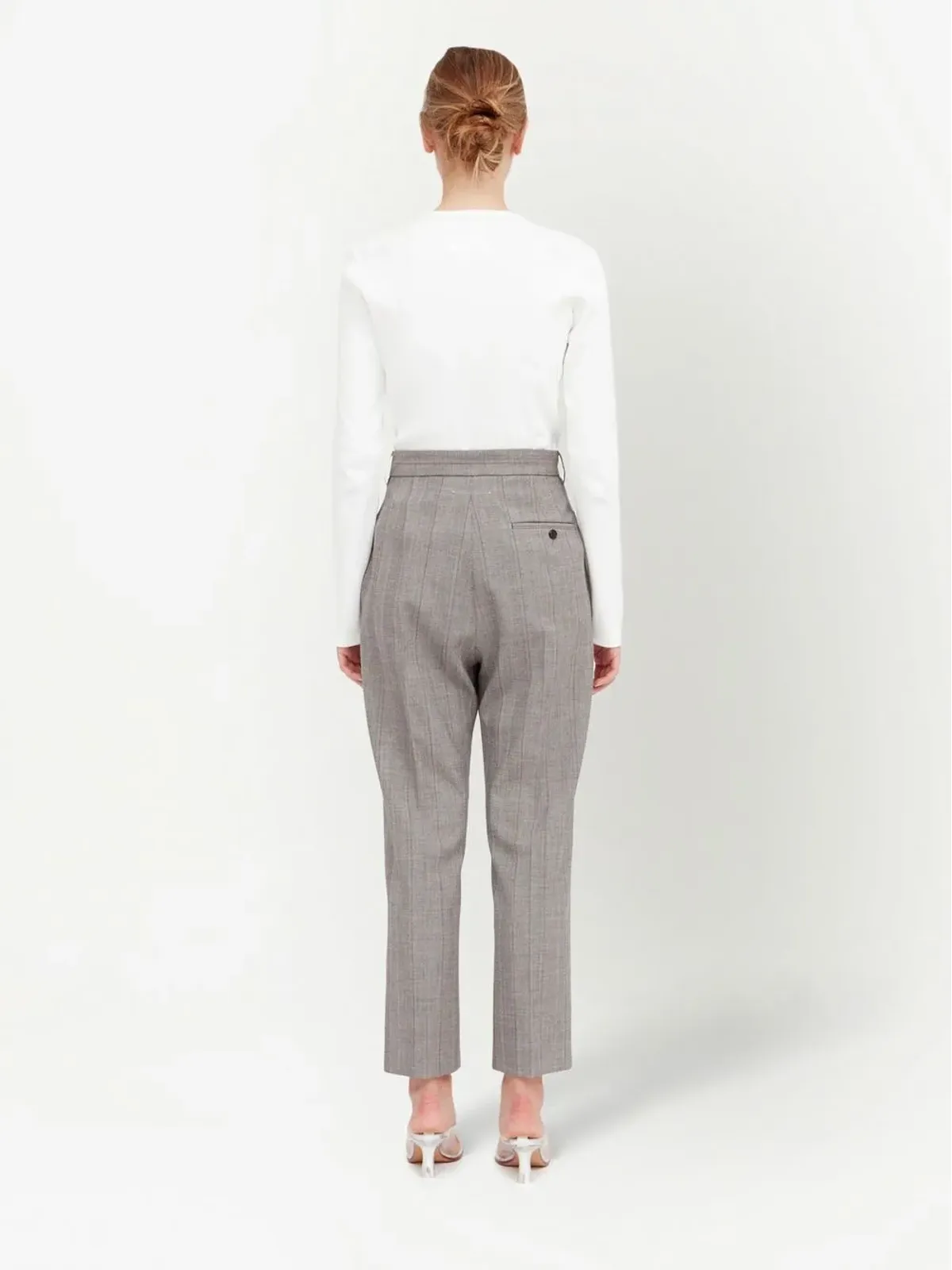 MM6 Maison Margiela プリーツクロップドパンツ - グレー - 画像4