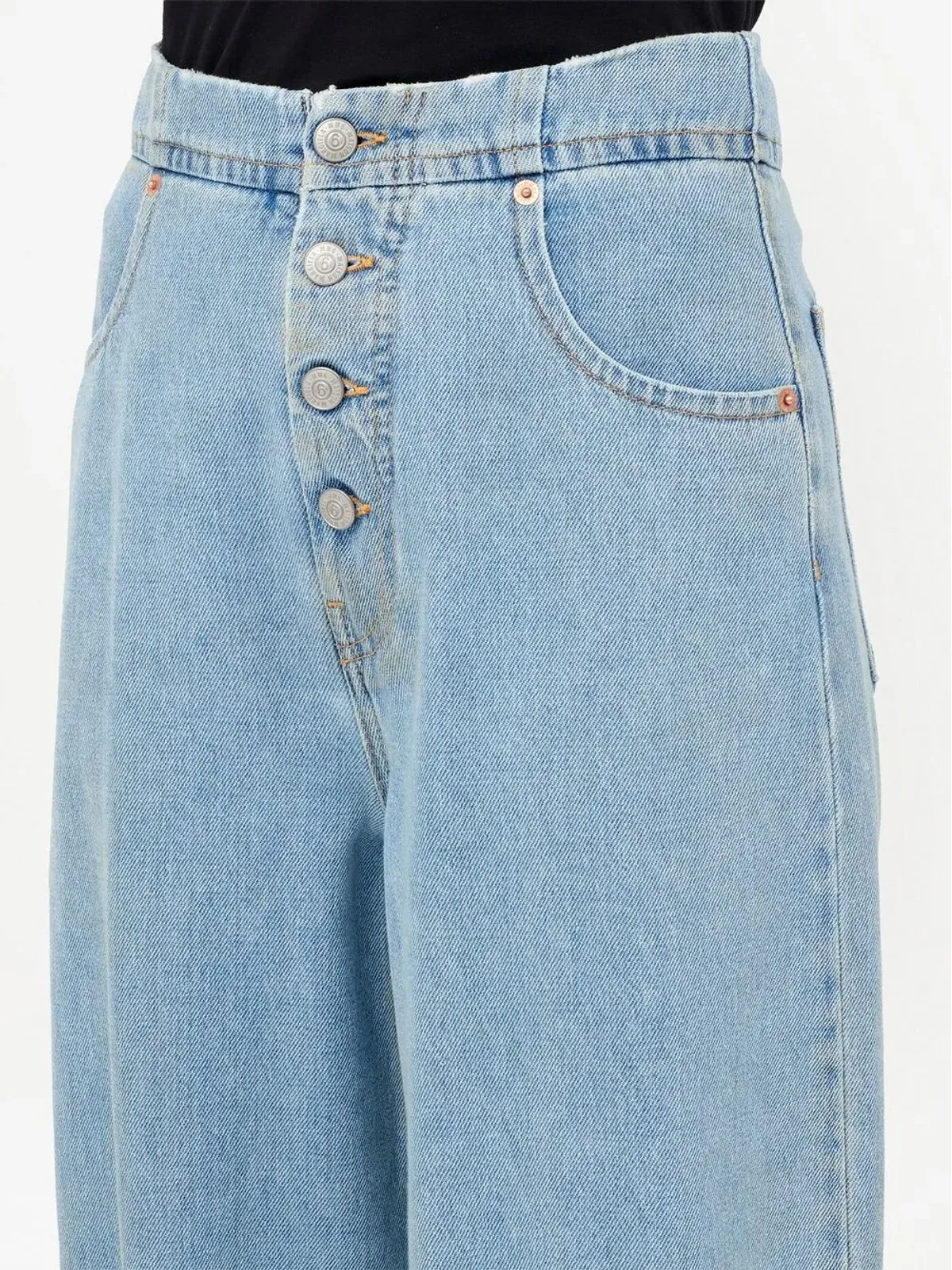 MM6 Maison Margiela ミッドライズ クロップドジーンズ - 画像5
