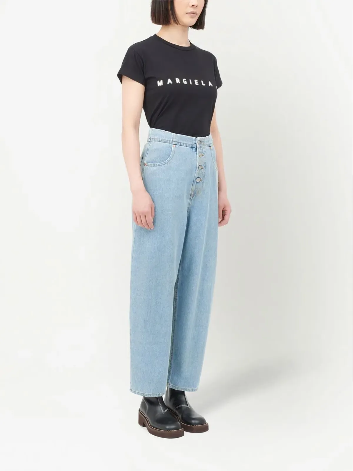 MM6 Maison Margiela ミッドライズ クロップドジーンズ - 画像3