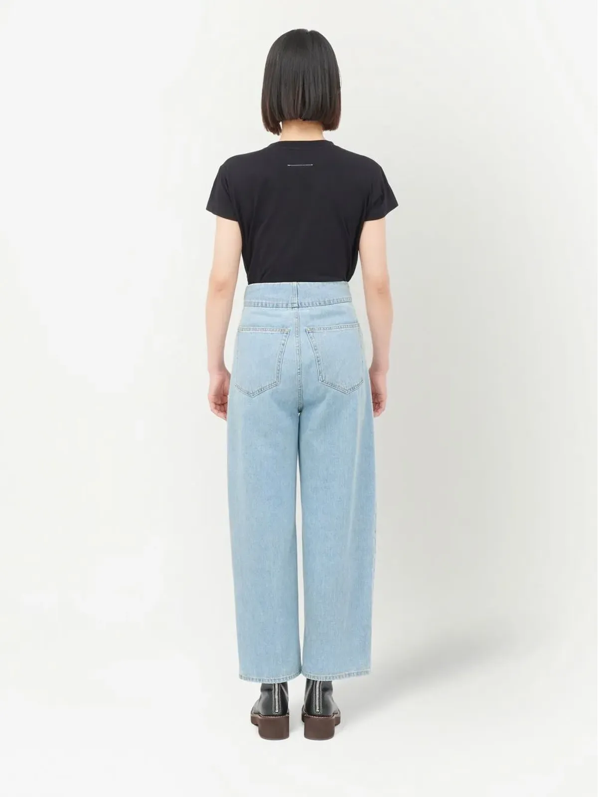 MM6 Maison Margiela ミッドライズ クロップドジーンズ - 画像4