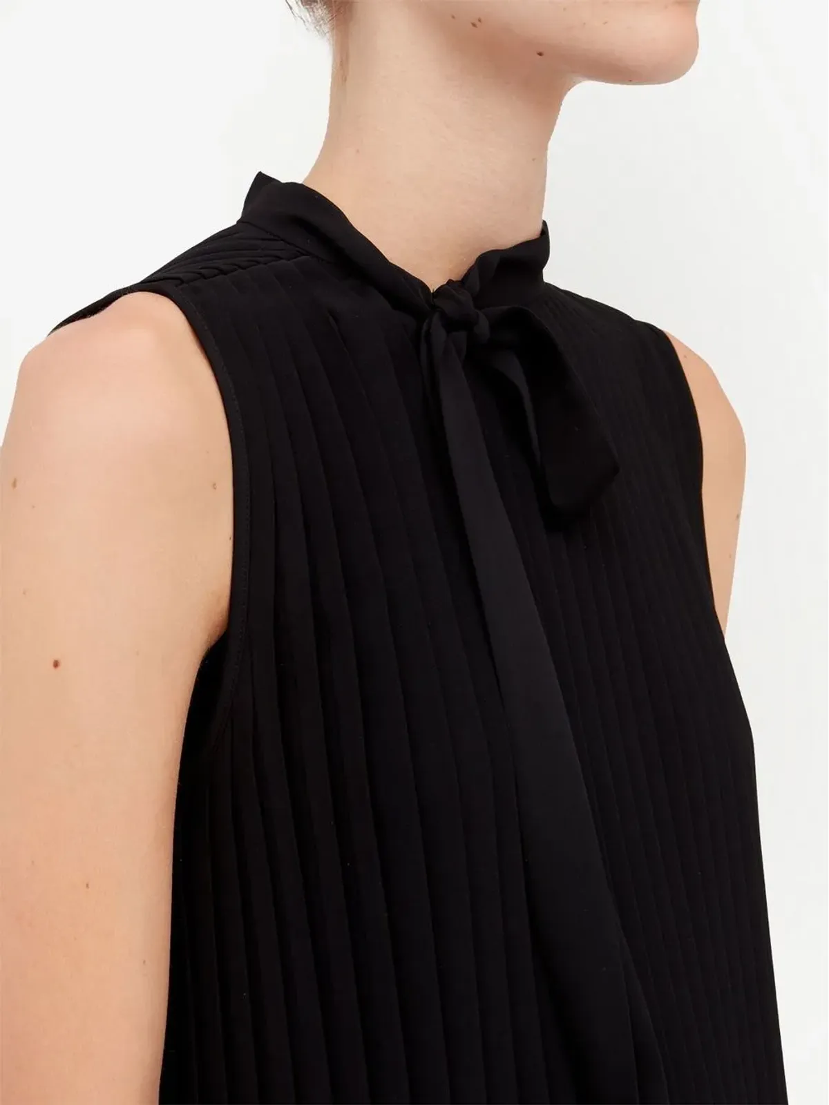 MM6 Maison Margiela レイヤードノースリーブドレス（ブラック） - 画像5