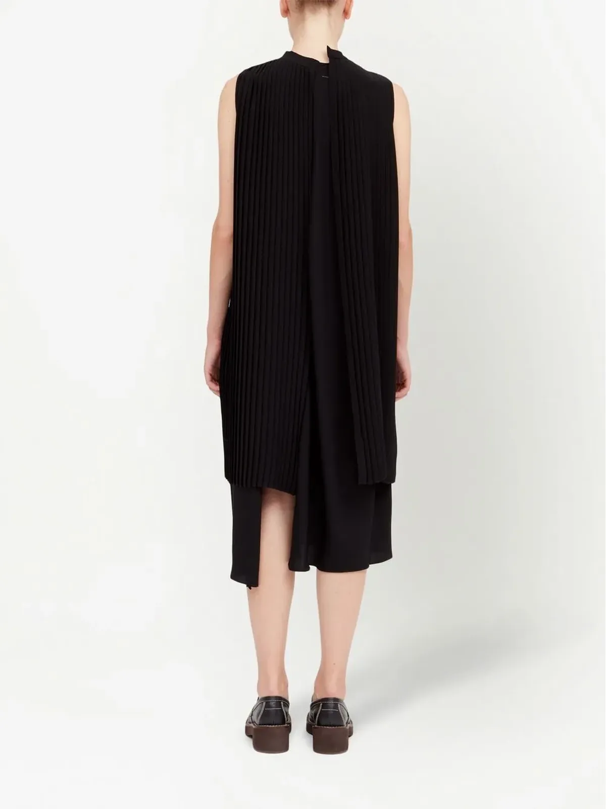 MM6 Maison Margiela レイヤードノースリーブドレス（ブラック） - 画像4