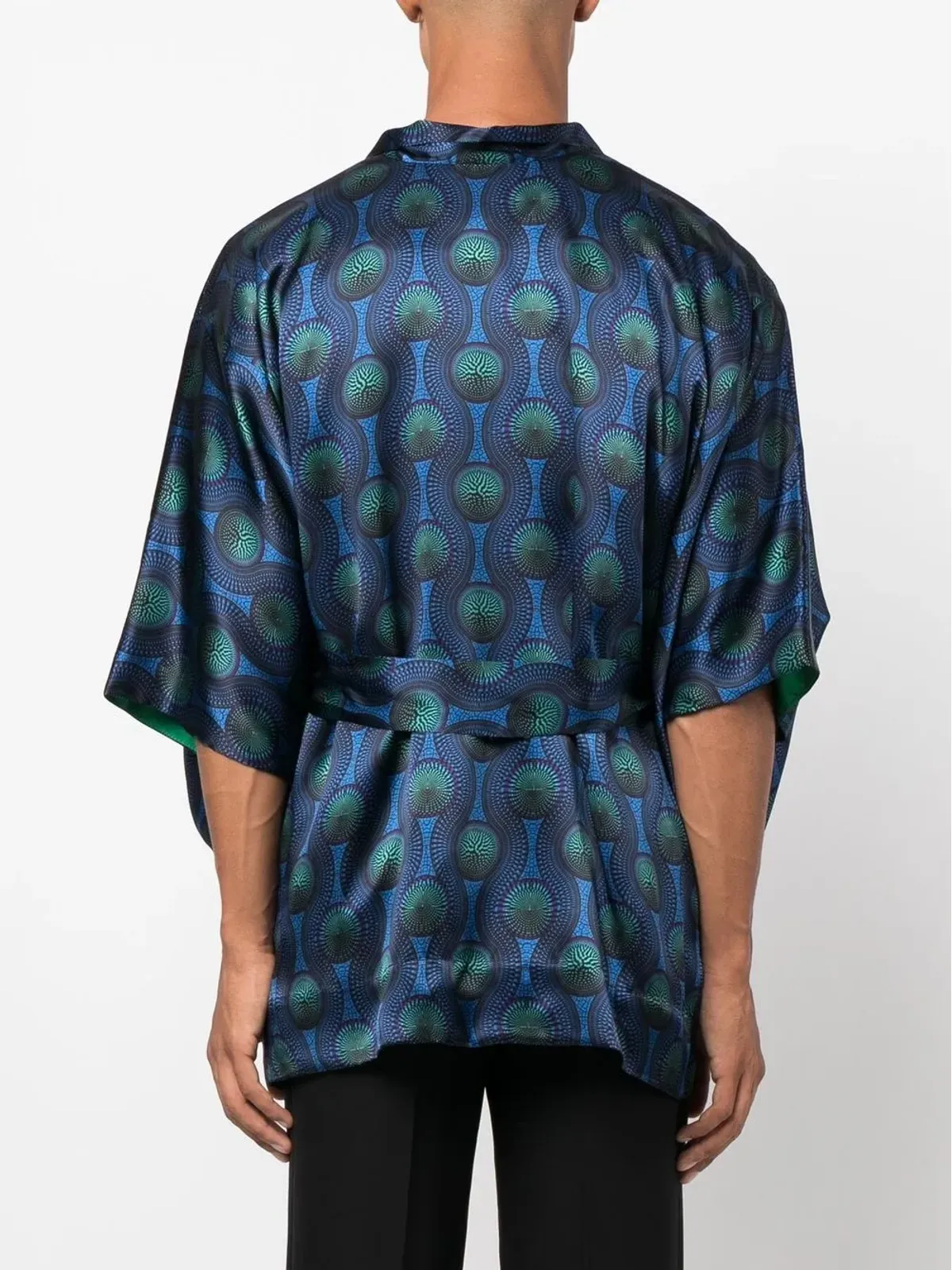 OZWALD BOATENG ショート Geometric柄 タイウエスト ジャケット。 - 画像5