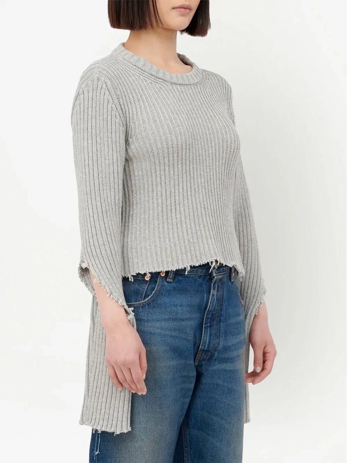 MM6 Maison Margiela カットアウトリブ編みセーター - 画像5
