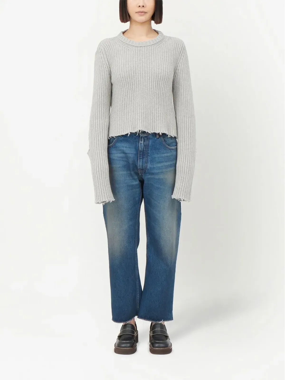 MM6 Maison Margiela カットアウトリブ編みセーター - 画像2