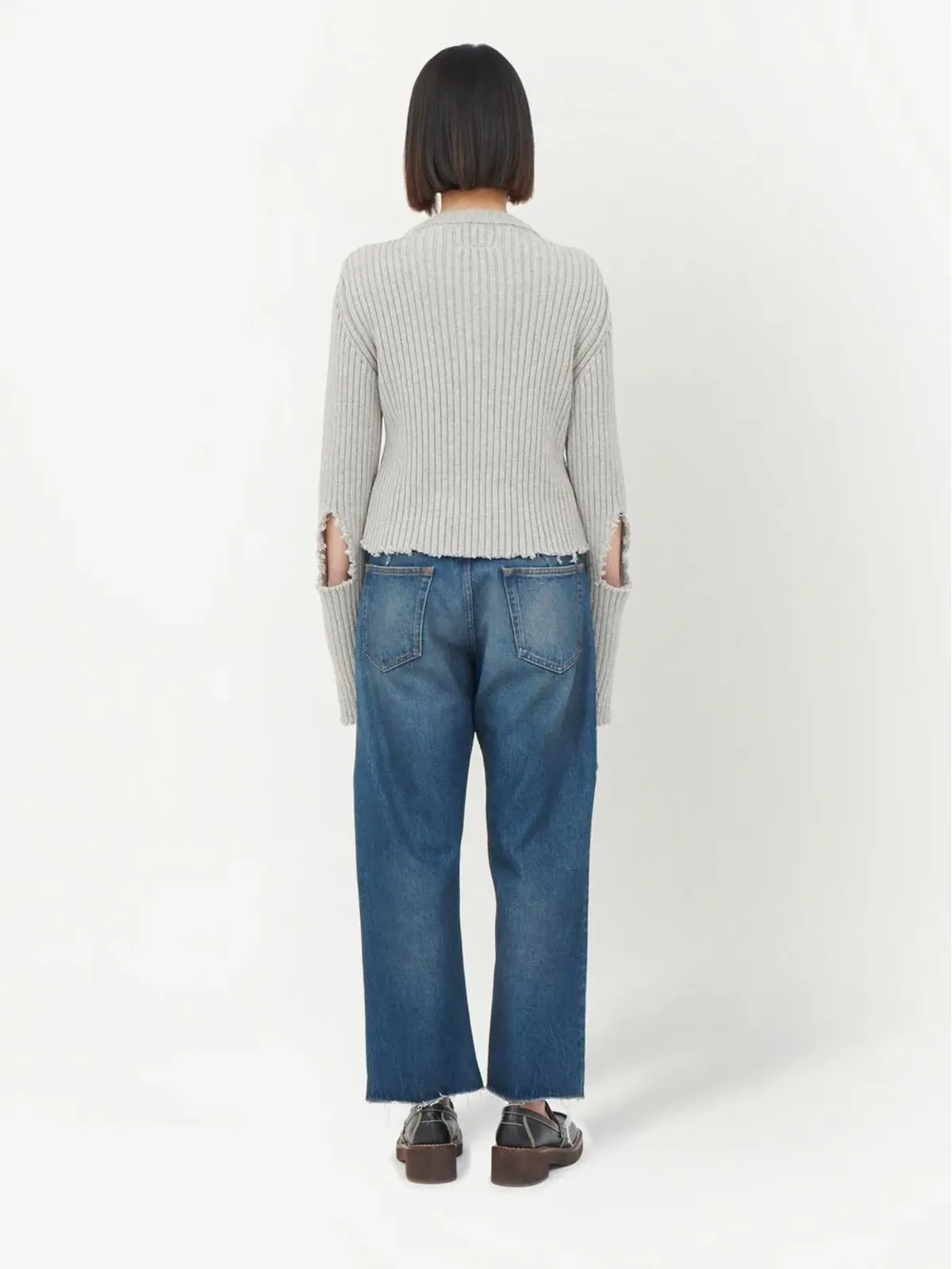 MM6 Maison Margiela カットアウトリブ編みセーター - 画像4