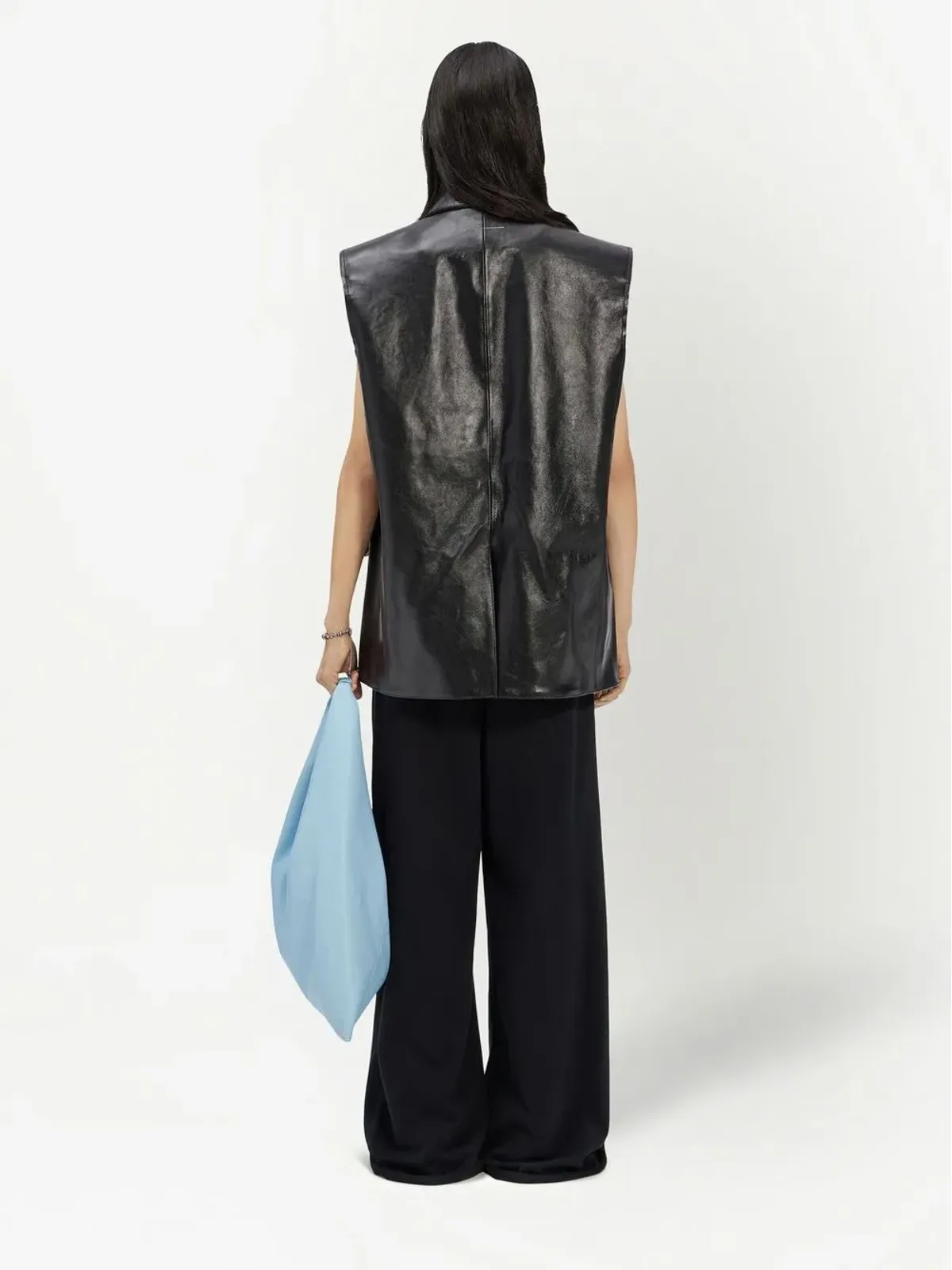 MM6 Maison Margiela ノースリーブ レザー ジレ - 画像4