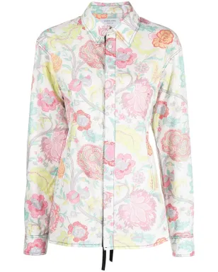 Marine Serre レースバック花柄シャツ - サムネイル1