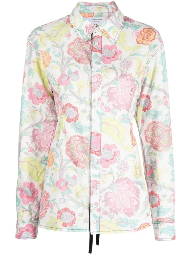 Marine Serre Marine Serre レースバック花柄シャツの商品画像