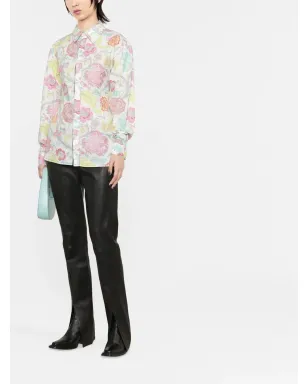 Marine Serre レースバック花柄シャツ - サムネイル2