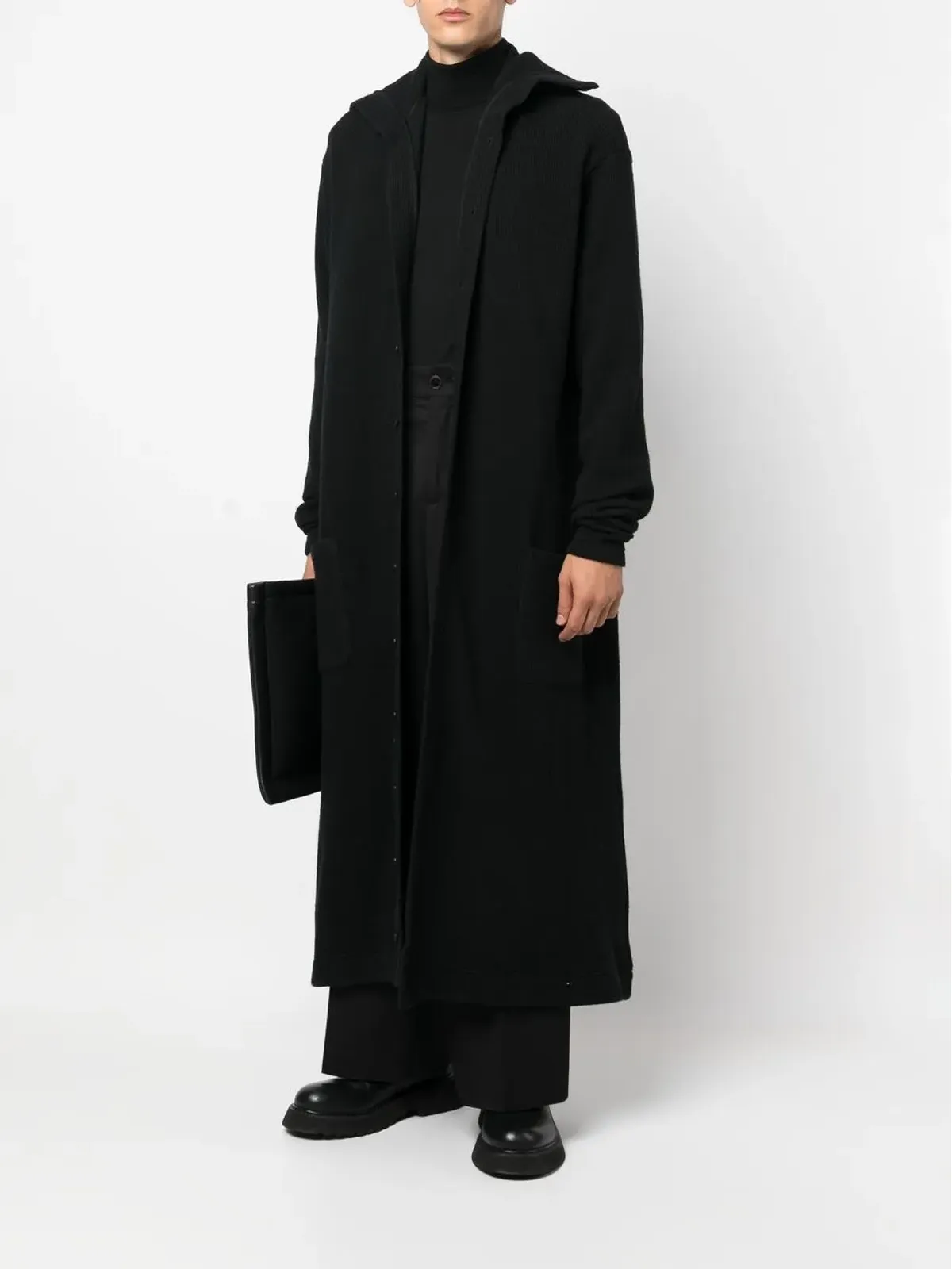 Yohji Yamamoto ファインニット アンクル丈コート - 画像2