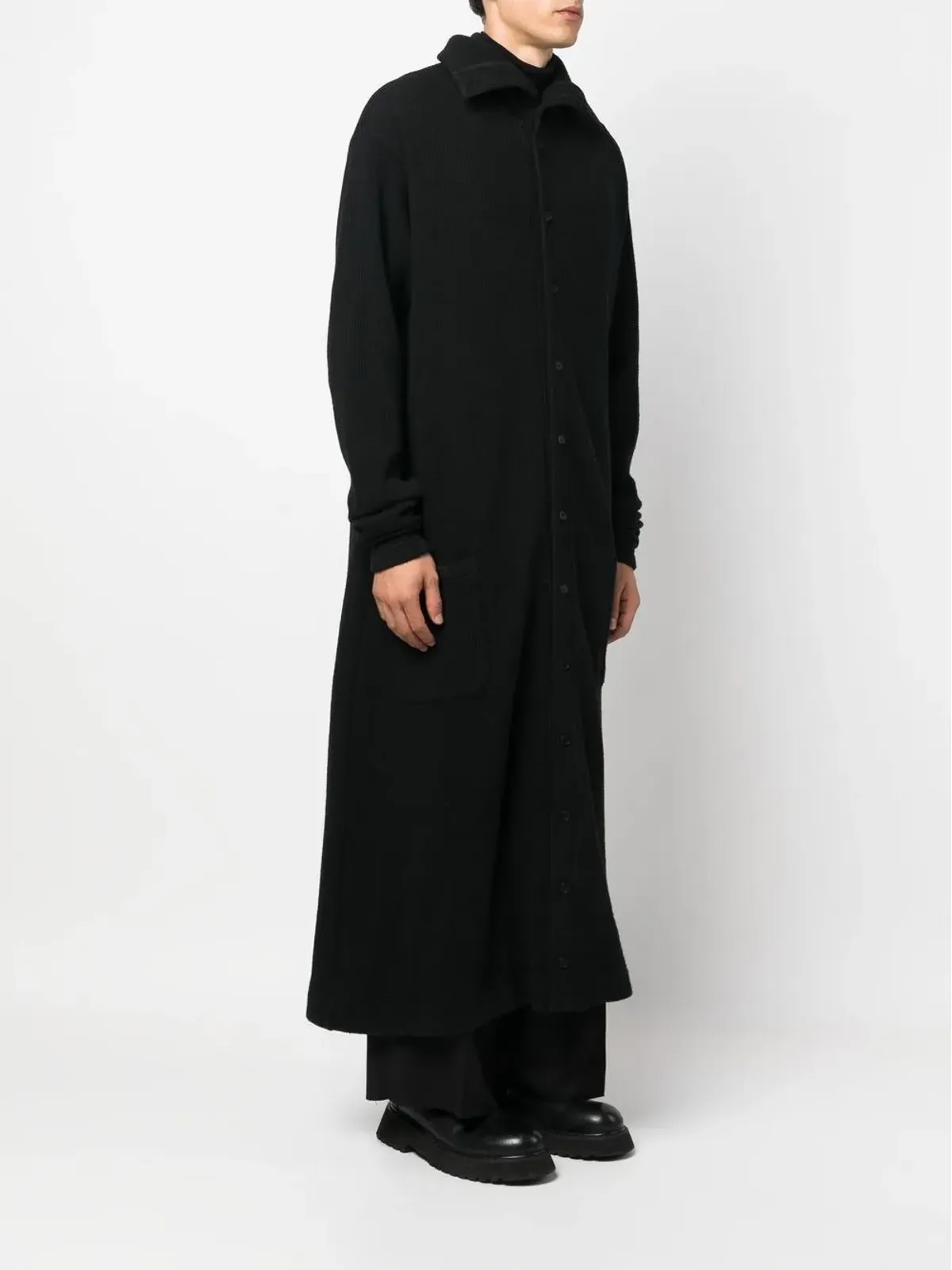 Yohji Yamamoto ファインニット アンクル丈コート - 画像3