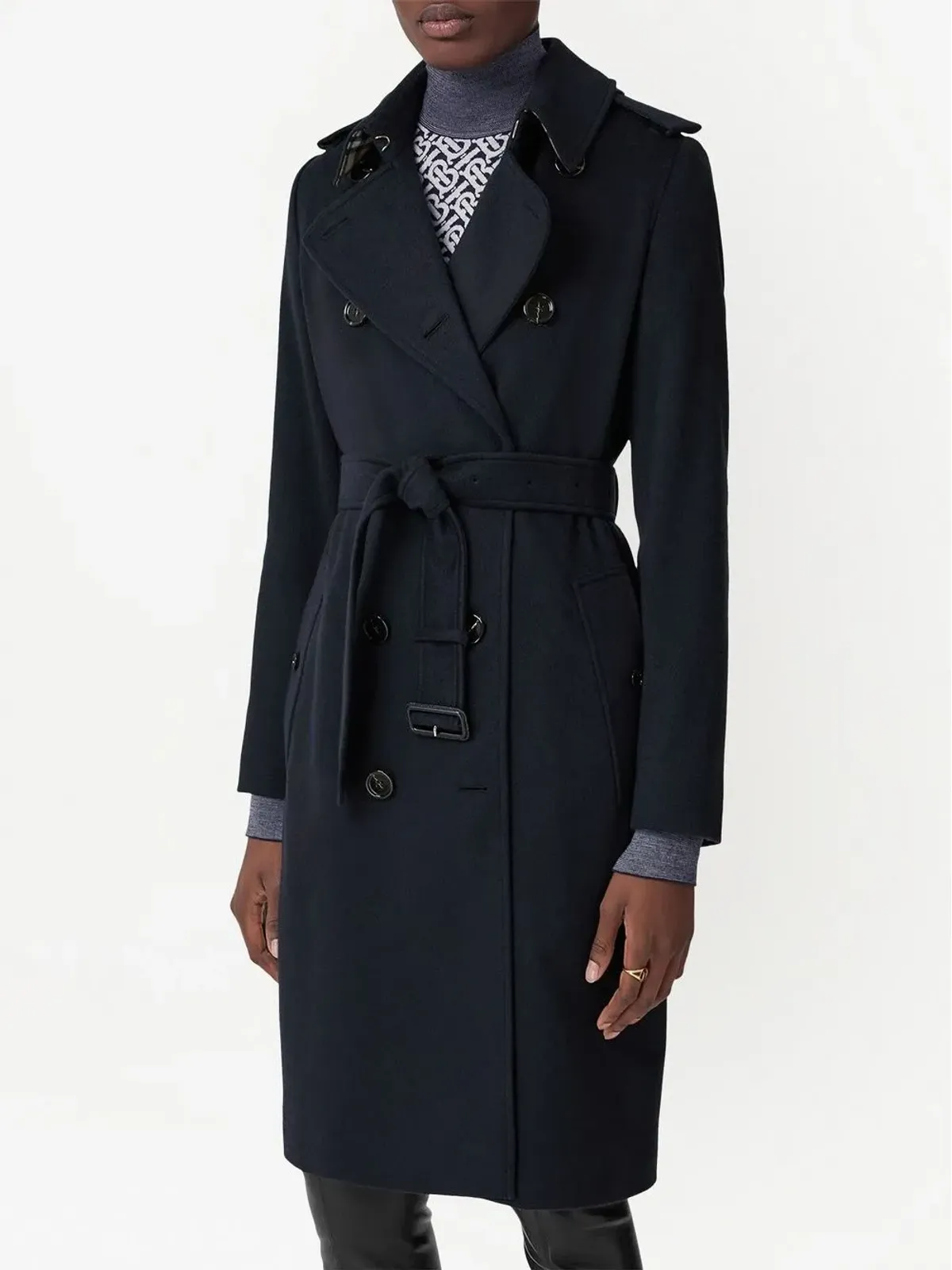 Burberry Kensington カシミヤ トレンチコート - 画像3