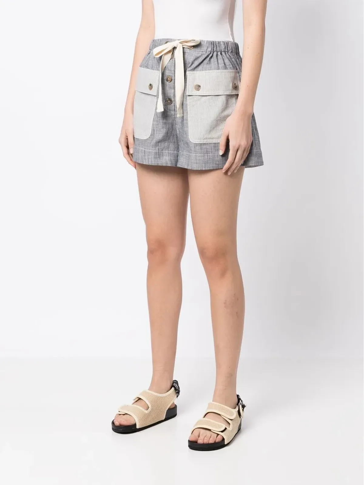 Ulla Johnson ドローストリングウエストショーツ - ブルー - 画像3