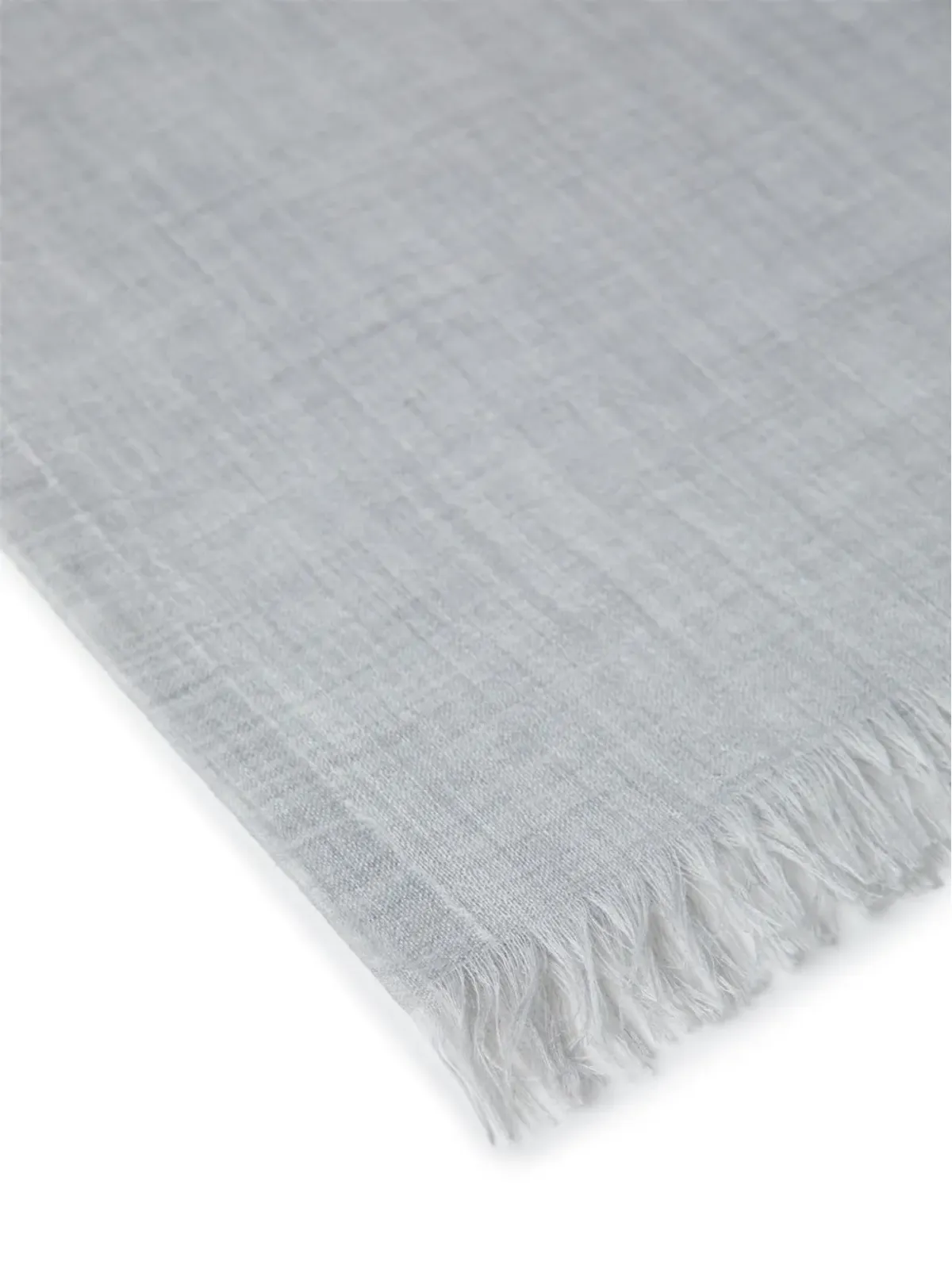 Brunello Cucinelli フリンジ付きカシミヤスカーフ - グレー - 画像3