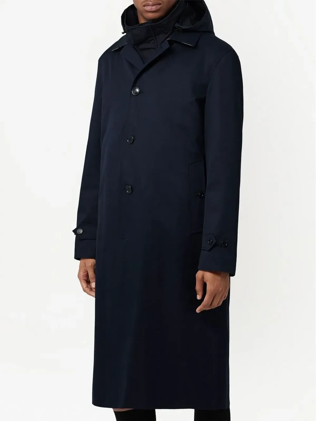 Burberry シングルブレスト フード付きコート - 画像3