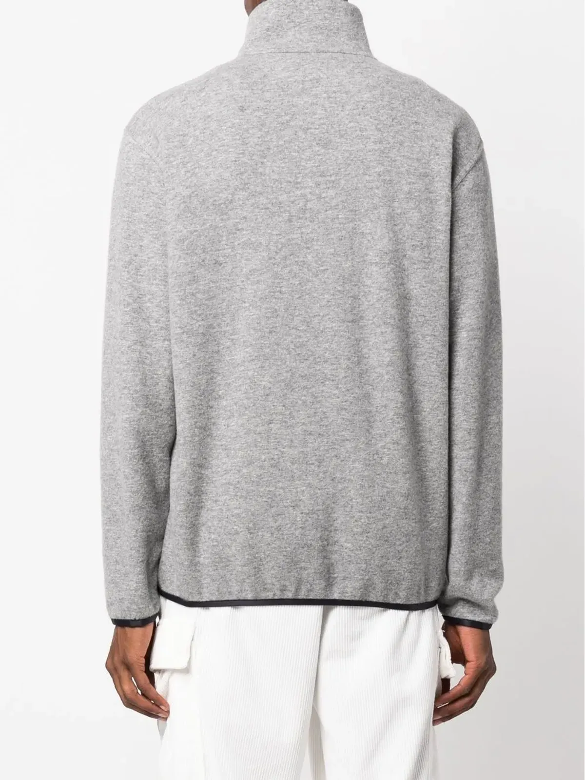 Brunello Cucinelli 刺繍入りロールネック スウェットシャツ（グレー） - 画像4