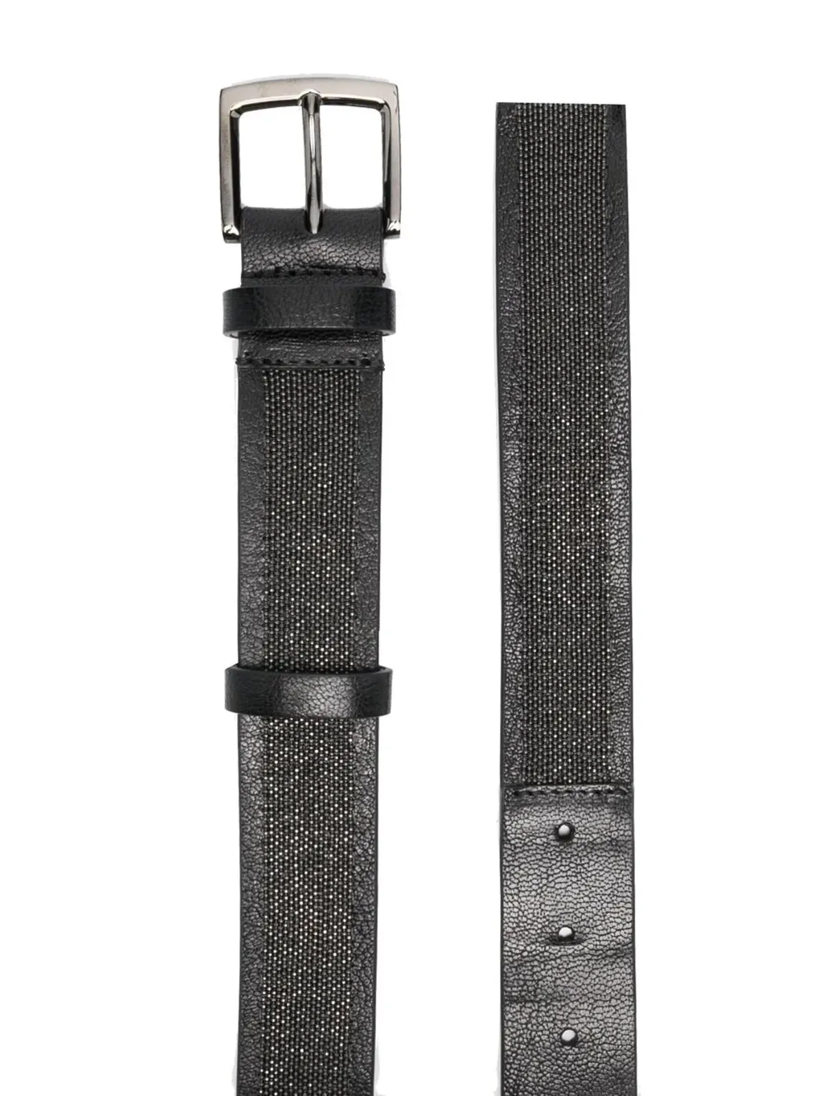 Brunello Cucinelli ビーズ装飾レザーベルト - Black - 画像2
