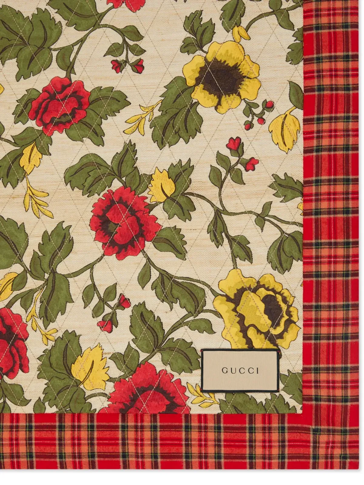 Gucci フローラルプリント・キルティングブランケット - レッド - 画像2