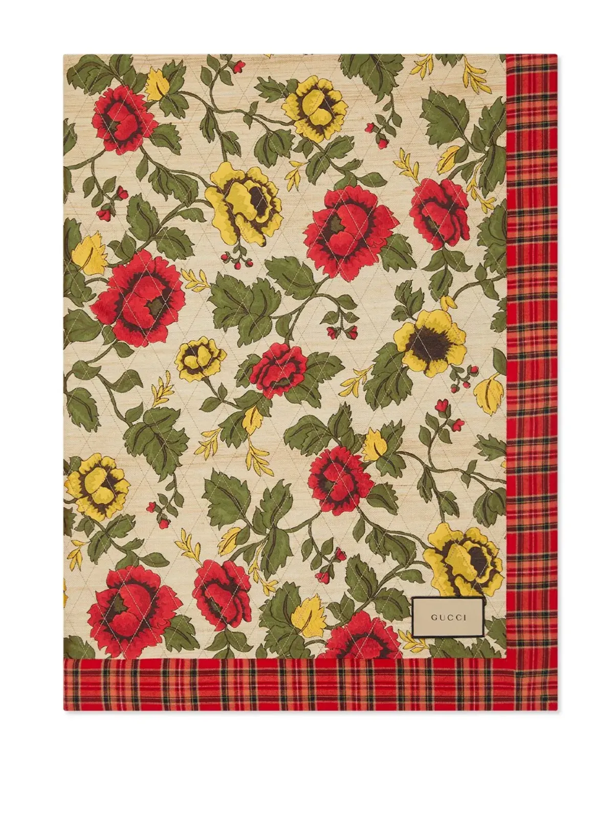 Gucci フローラルプリント・キルティングブランケット - レッド - 画像4