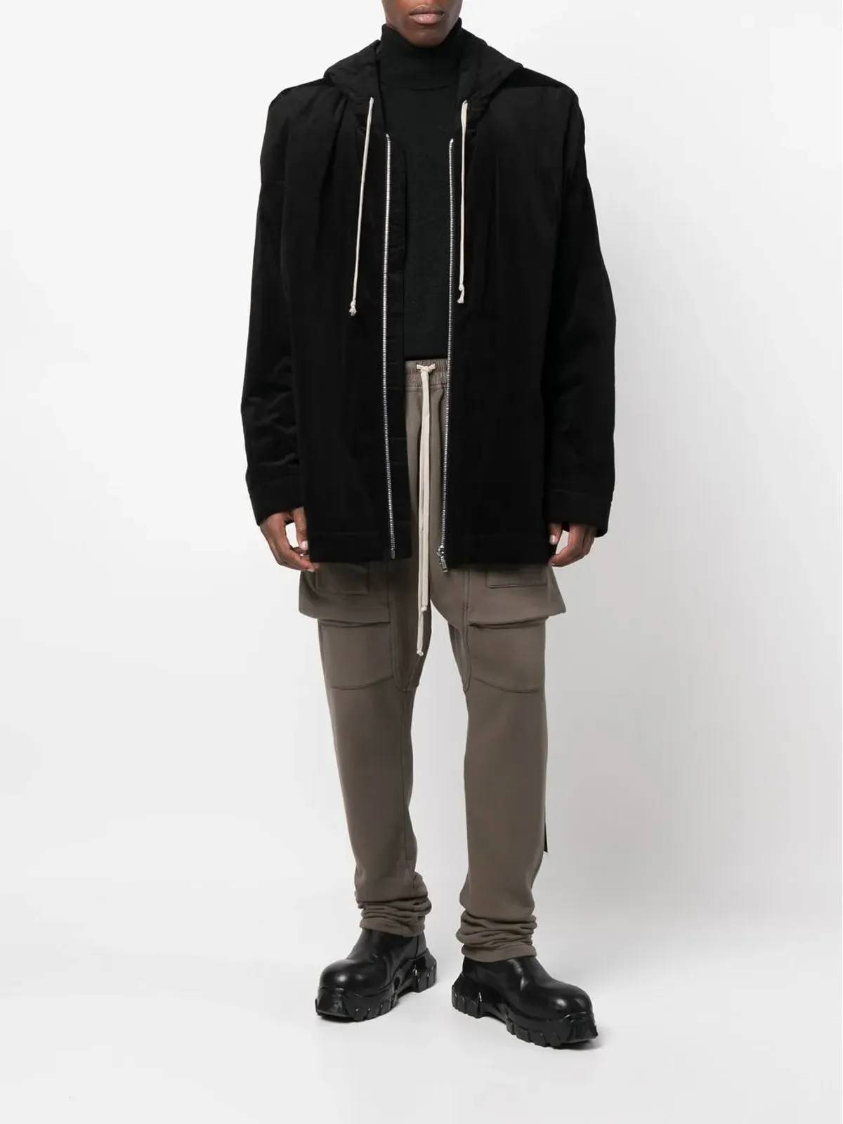 Rick Owens DRKSHDW ドローストリングフーディージャケット - 画像2