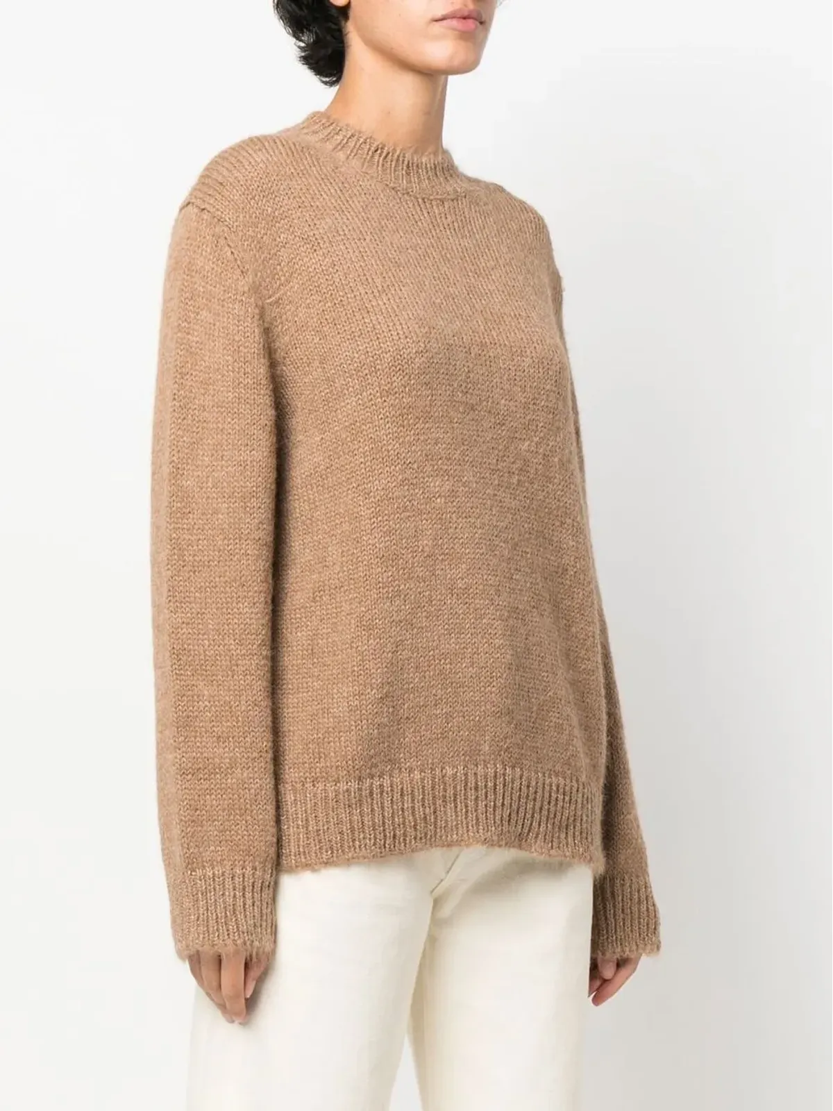 Jil Sander ウール混紡ニットセーター ブラウン - 画像3