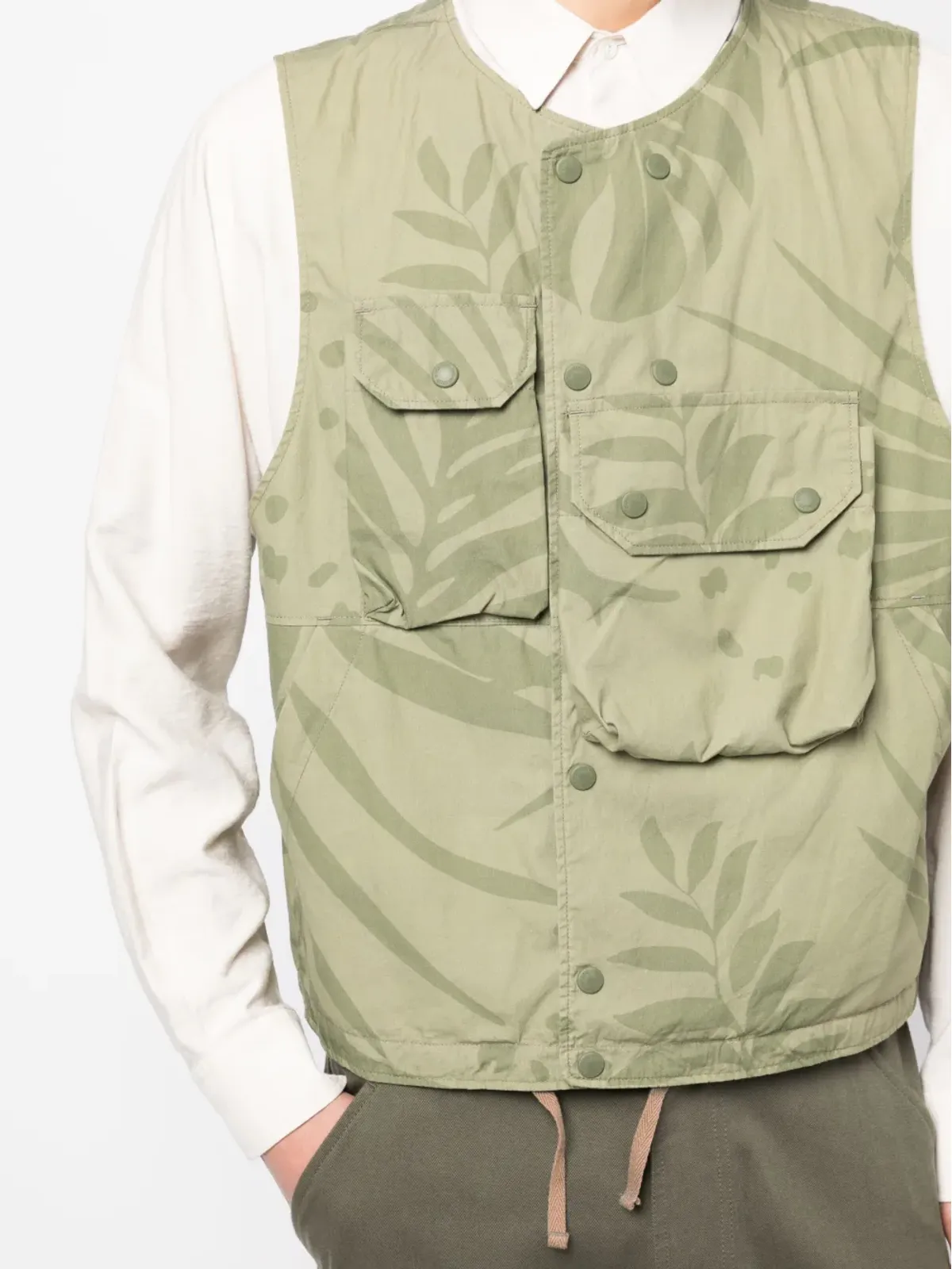 Engineered Garments リーフプリントコットンジレ - 画像5