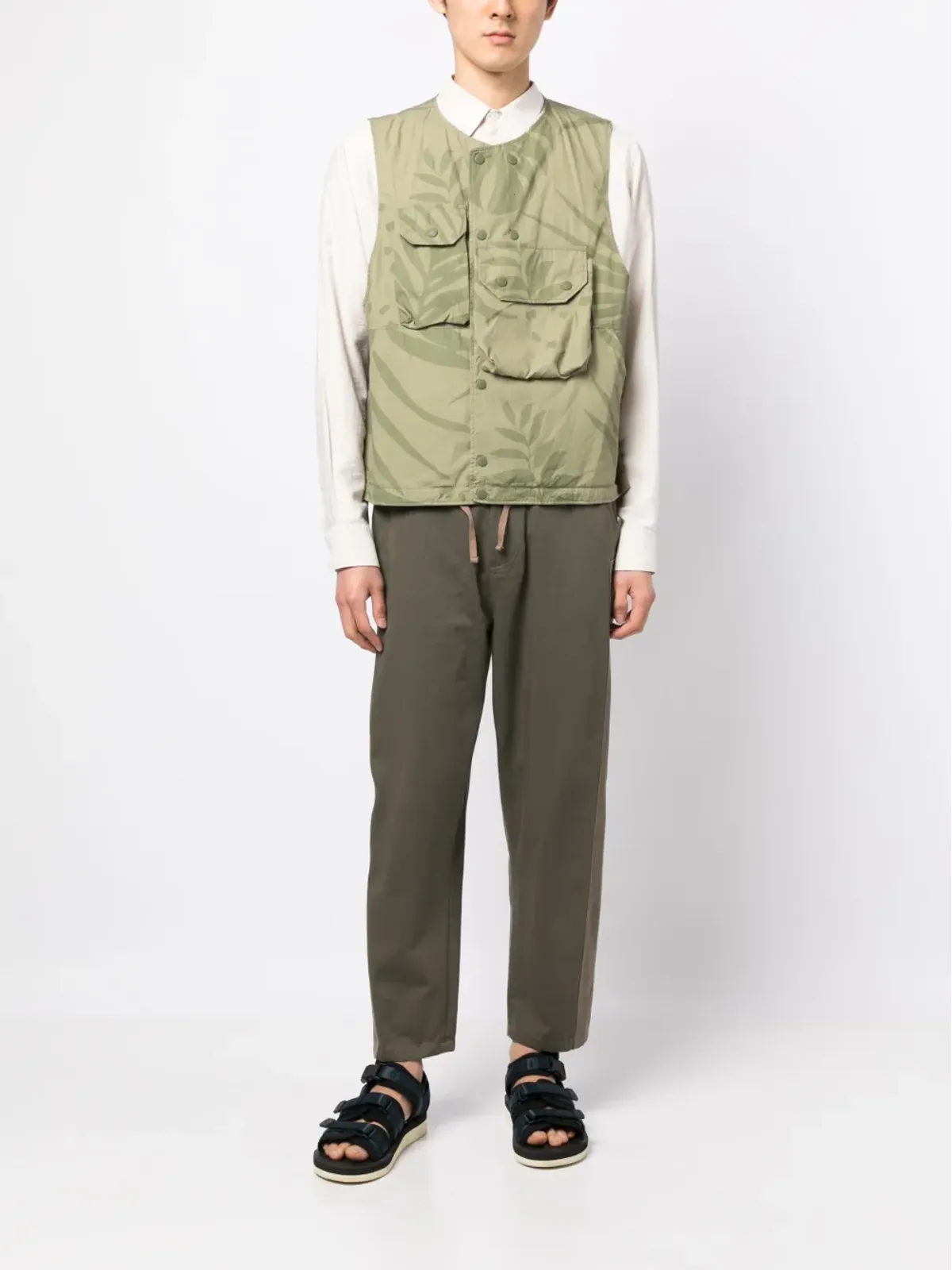 Engineered Garments リーフプリントコットンジレ - 画像2