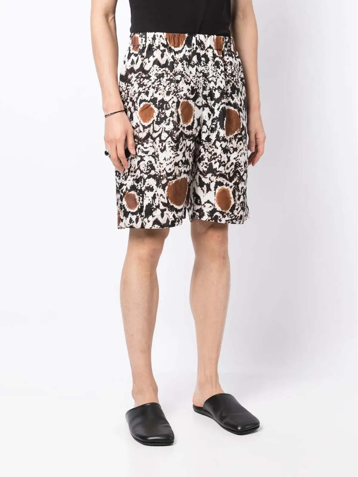 Edward Crutchley シルク アブストラクト柄ショートパンツ - 画像3