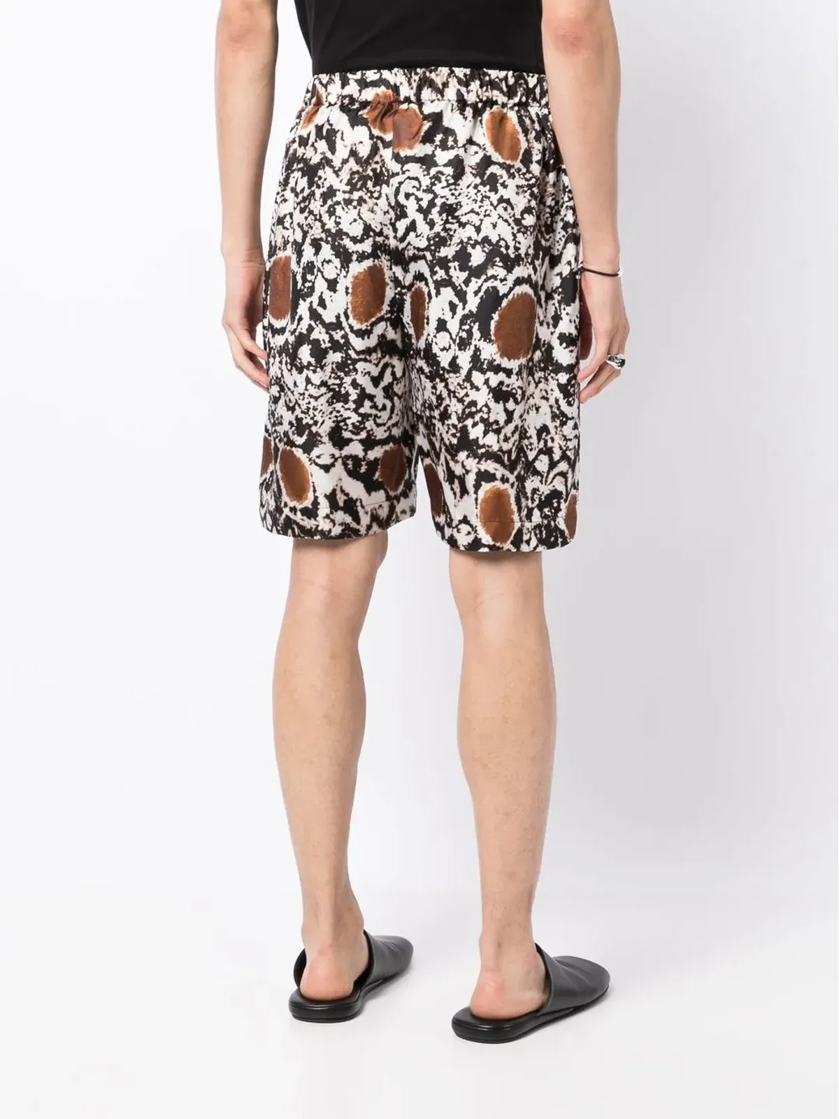 Edward Crutchley シルク アブストラクト柄ショートパンツ - 画像4