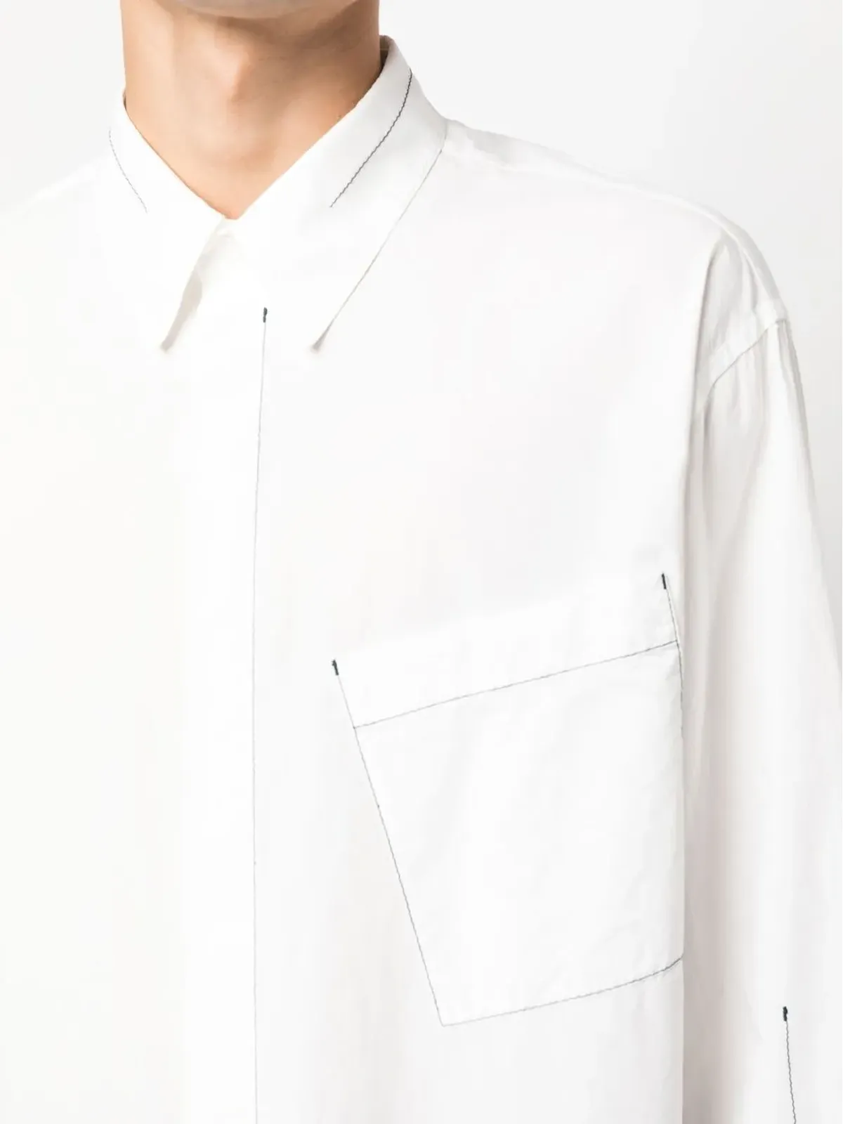 OAMC アシンメトリックポケット長袖シャツ - White - 画像5