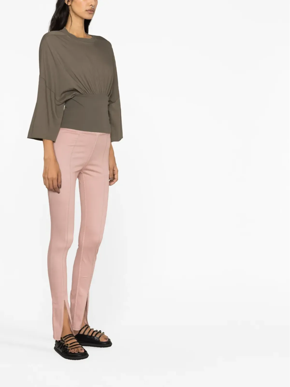 Rick Owens DRKSHDW スリットディテール レギンス - 画像3
