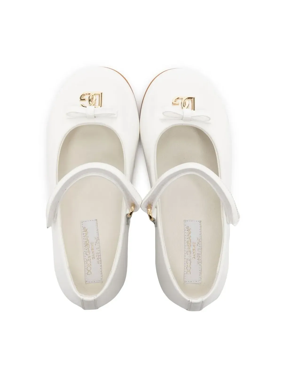 Dolce & Gabbana Kids リボンディテール レザー バレリーナ - 画像3